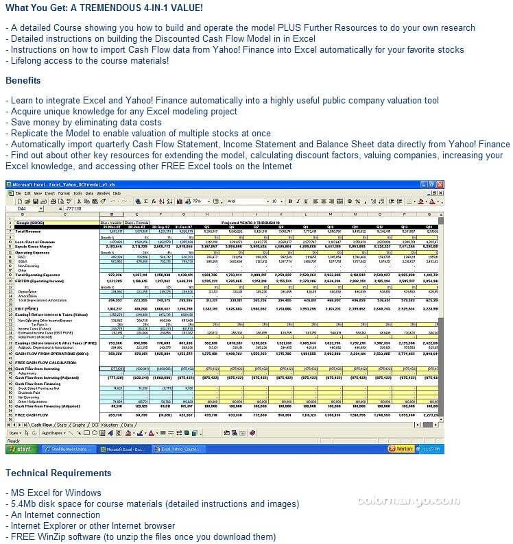cash flow model excel