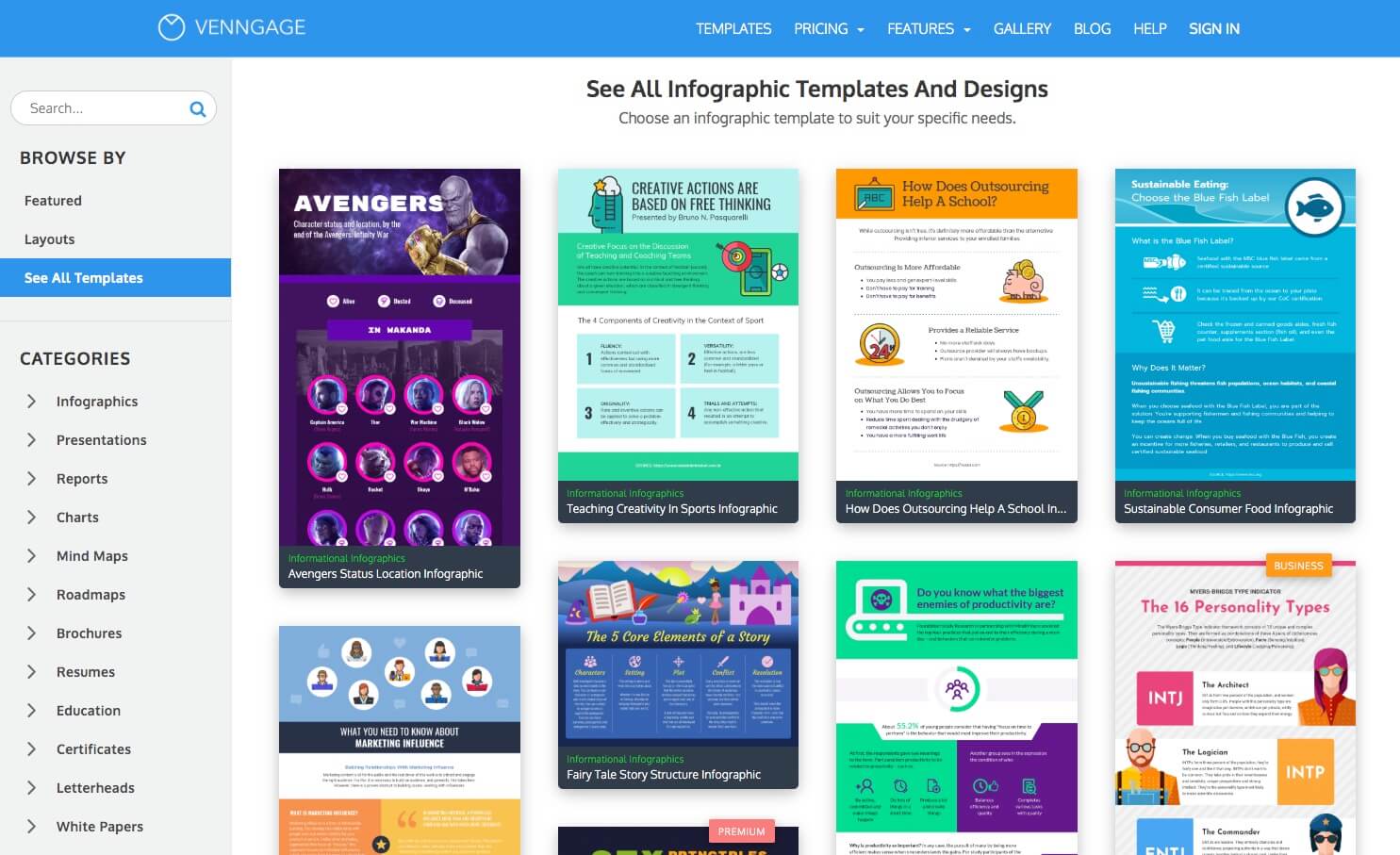 Venngage Shopping & Trial Screenshot