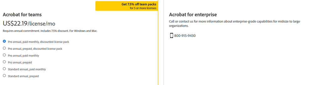 Acrobat for teams