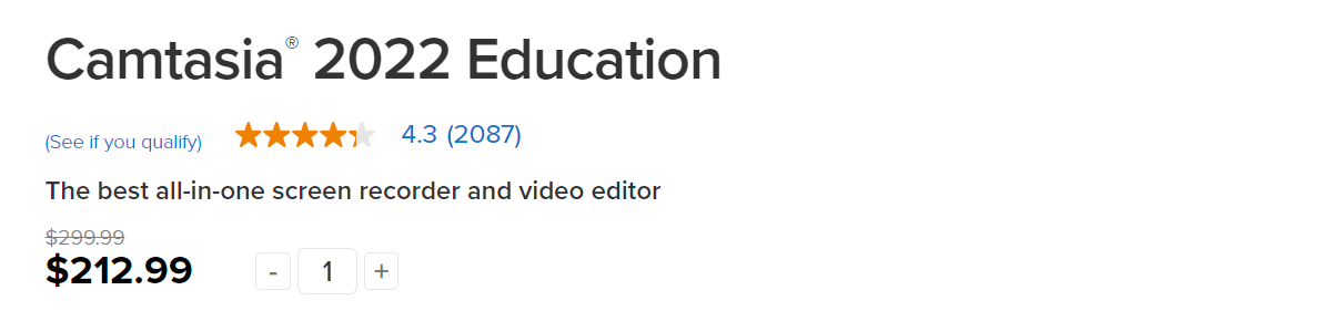 Camtasia Education Discount