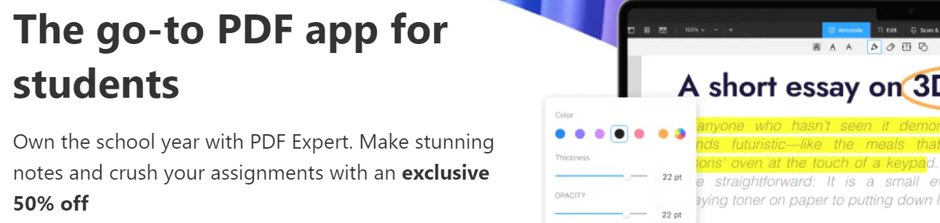 PDF Expert for Students and Teachers