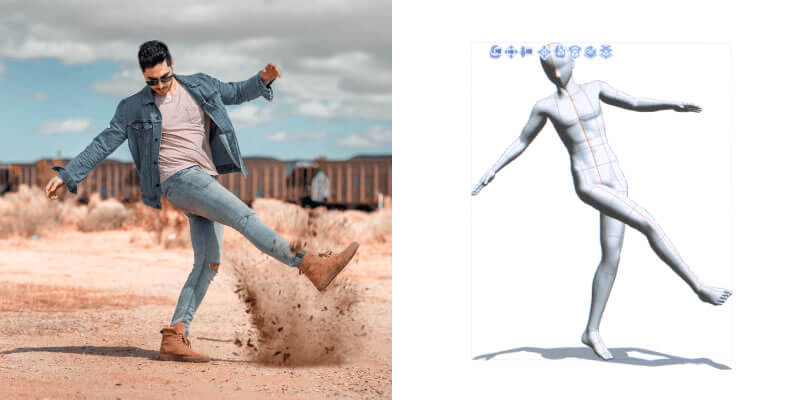 Customizable 3D figures with new AI posing
