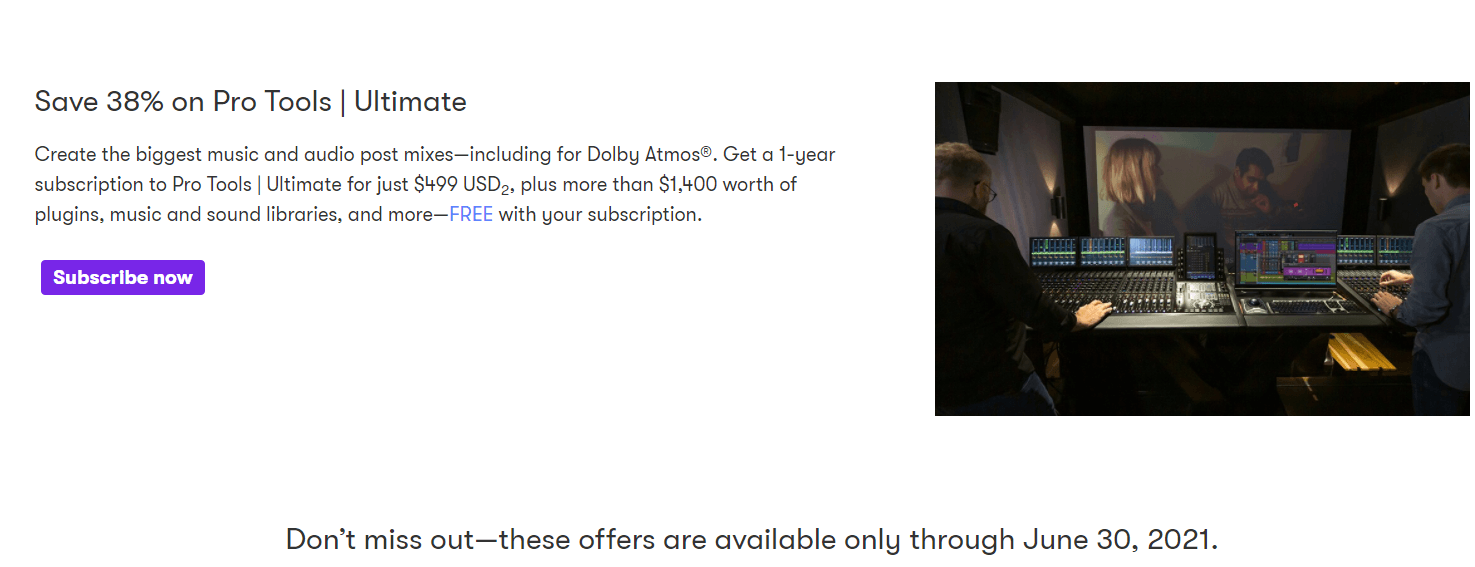 Avid Pro Tools - Save 38% Limited Time Only