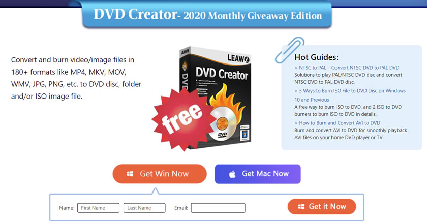 Giveaway! 100% FREE to Get Leawo DVD Creator!