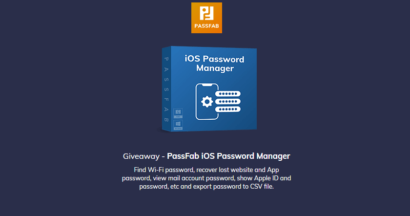 Giveaway - PassFab iOS Password Manager (1 month license) for Windows&Mac