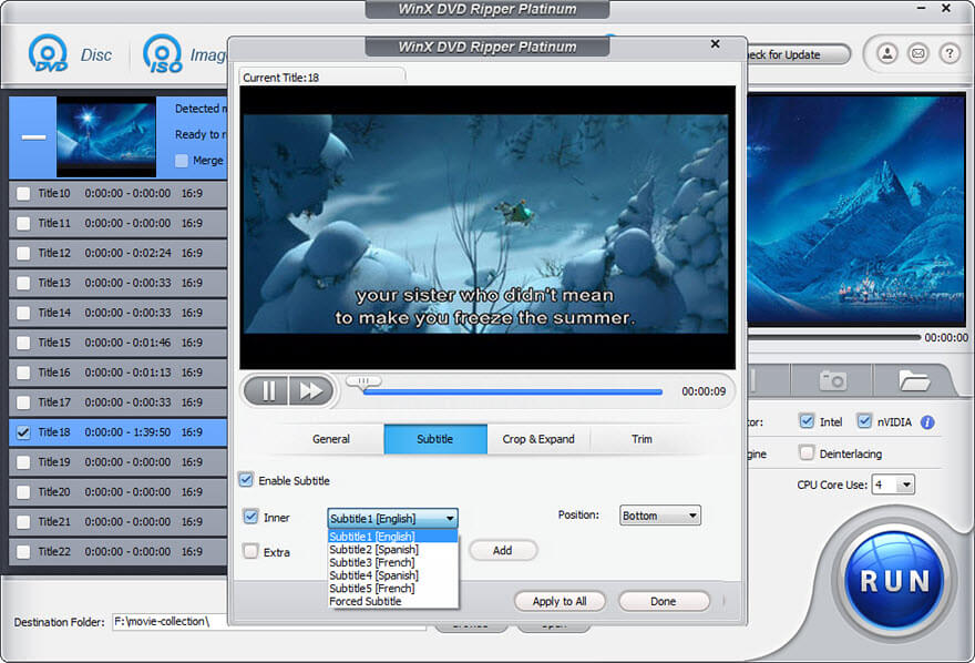 WinX DVD Ripper Platinum Screenshot
