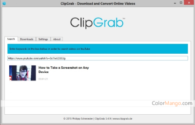 ClipGrab Shopping & Trial Screenshot