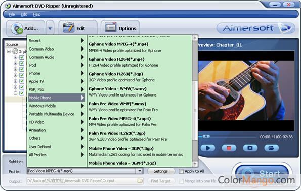 Aimersoft DVD Ripper Screenshot