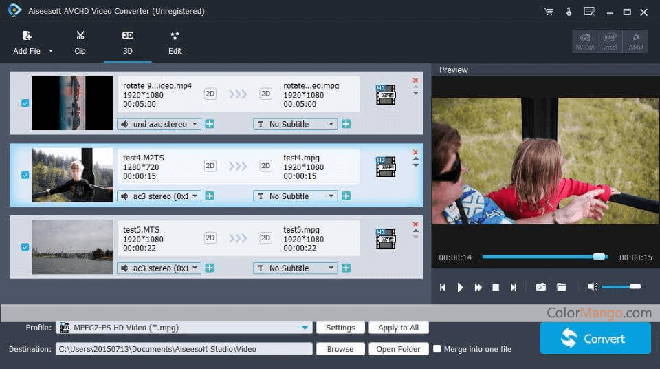Aiseesoft AVCHD Video Converter Screenshot