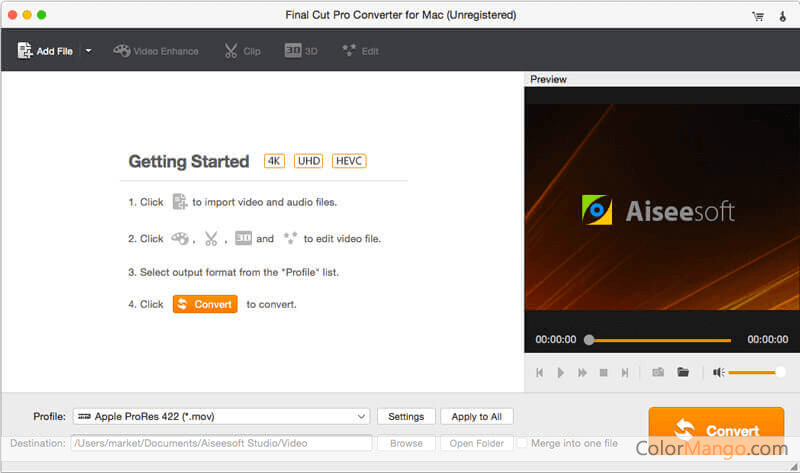 Aiseesoft Final Cut Pro Converter for Mac Screenshot