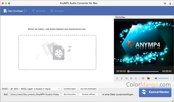 AnyMP4 Audio Converter für Mac Screenshot