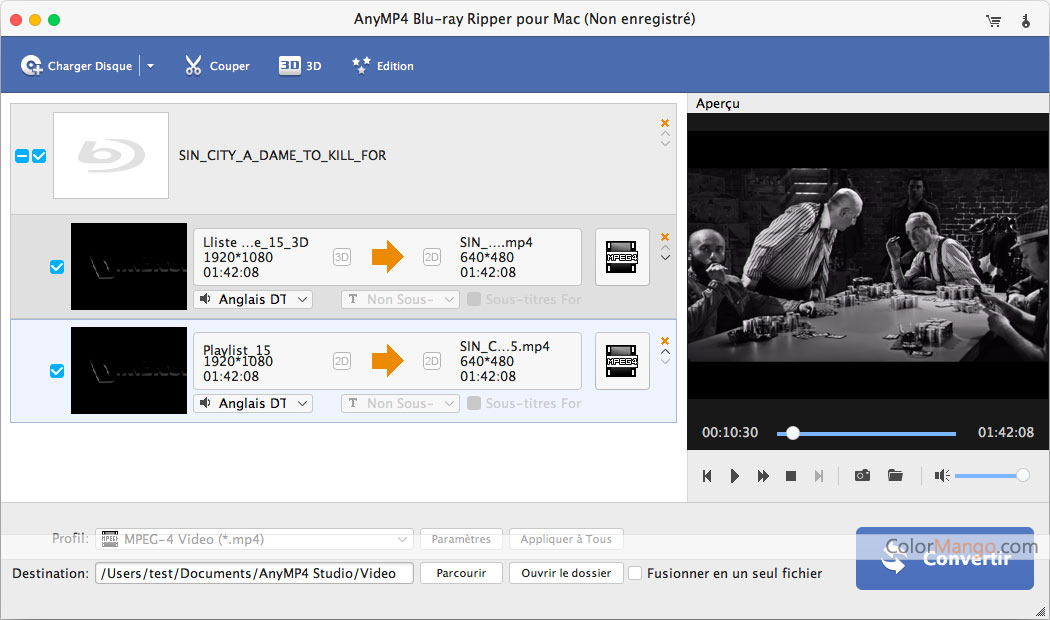 AnyMP4 Blu-ray Ripper pour Mac Screenshot