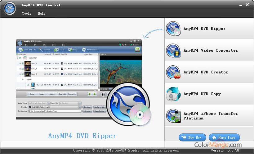 AnyMP4 DVD Toolkit Screenshot