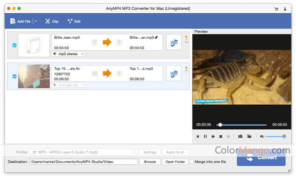 AnyMP4 MP3 Converter for Mac Screenshot