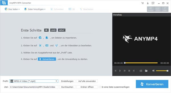 AnyMP4 MP4 Converter Screenshot