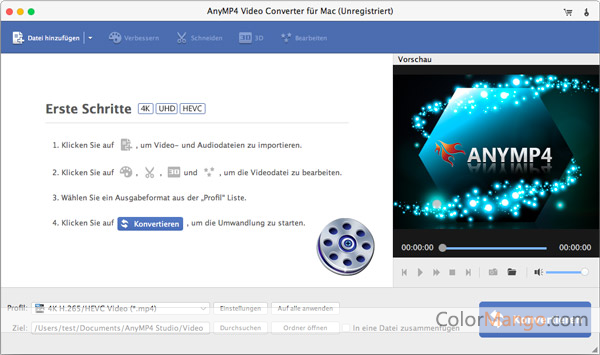 AnyMP4 Video Converter für Mac Screenshot
