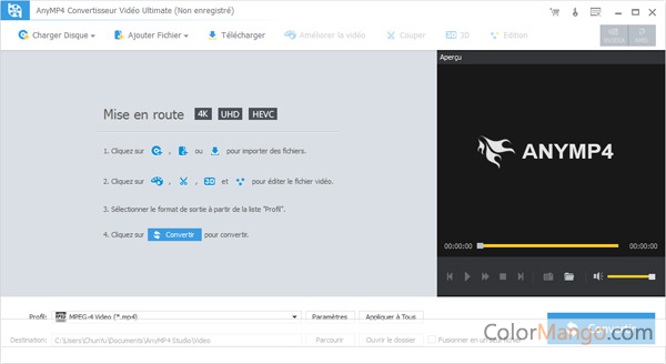 AnyMP4 Convertisseur Vidéo Ultimate Screenshot