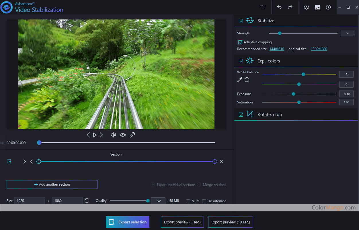 Ashampoo Video Stabilization Screenshot