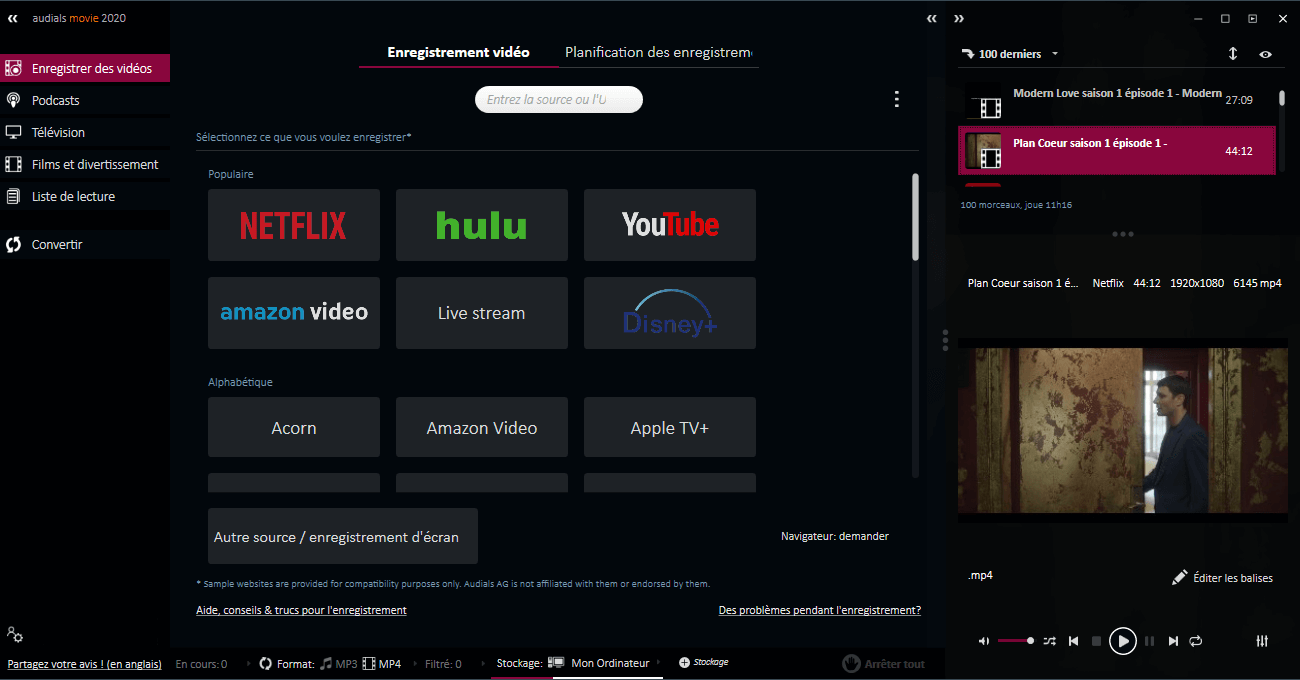 Audials Movie Screenshot