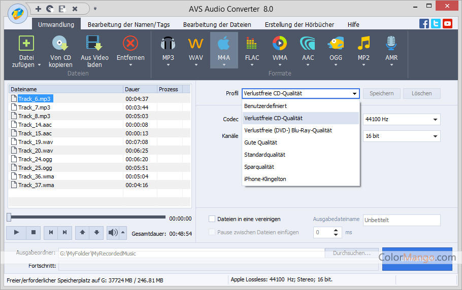 AVS Audio Converter Screenshot