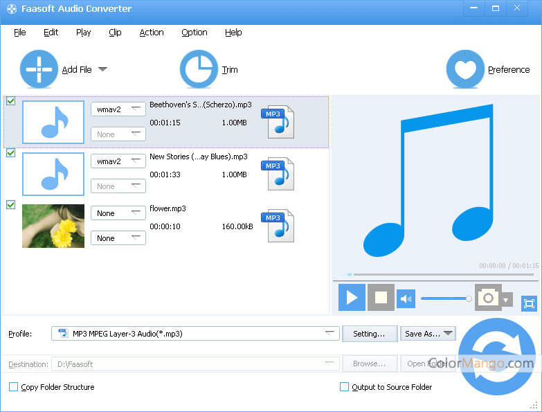 Faasoft Audio Converter Screenshot