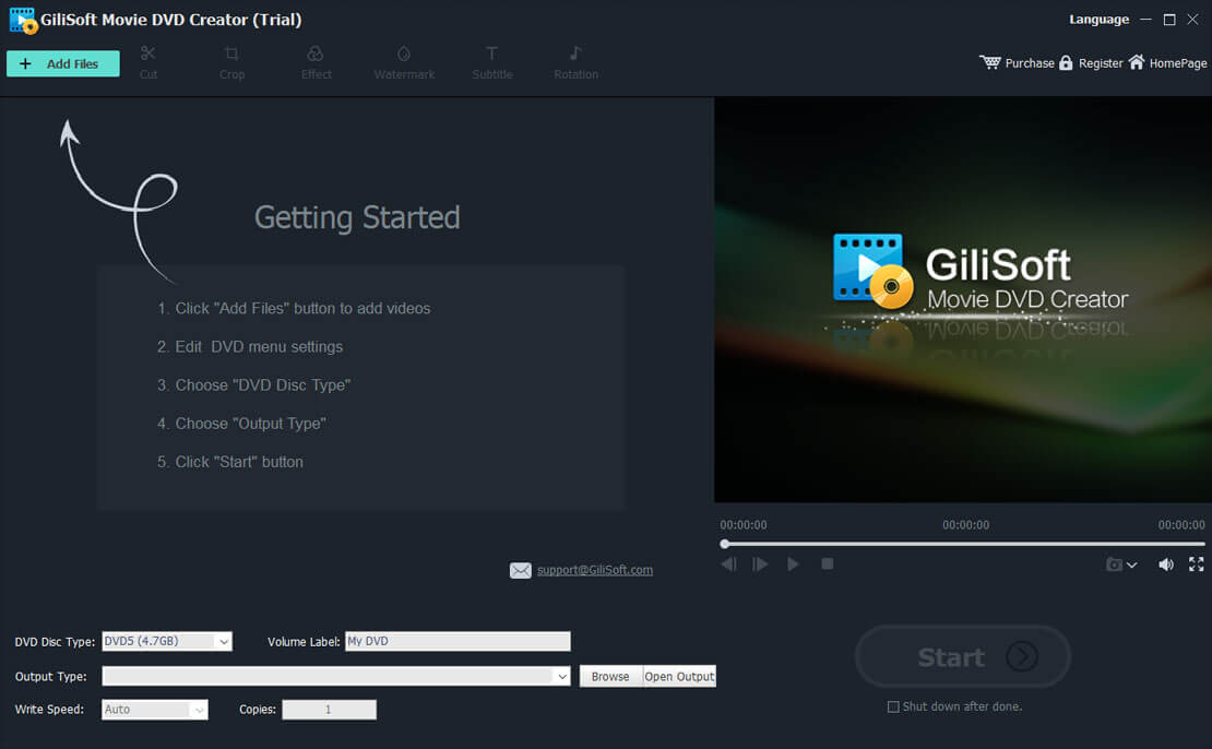 GiliSoft Movie DVD Creator Screenshot