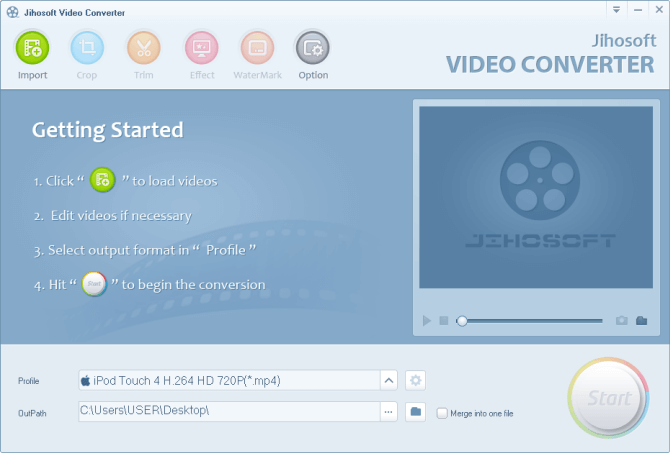 Jihosoft Video Converter Screenshot