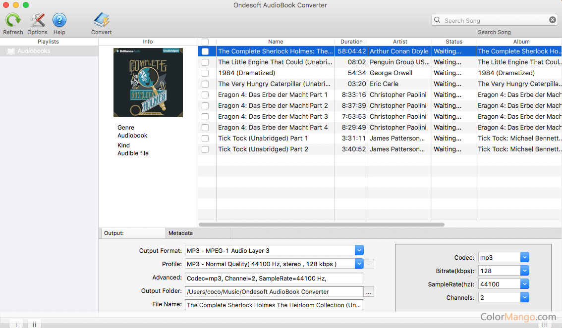 Ondesoft AudioBook Converter Screenshot