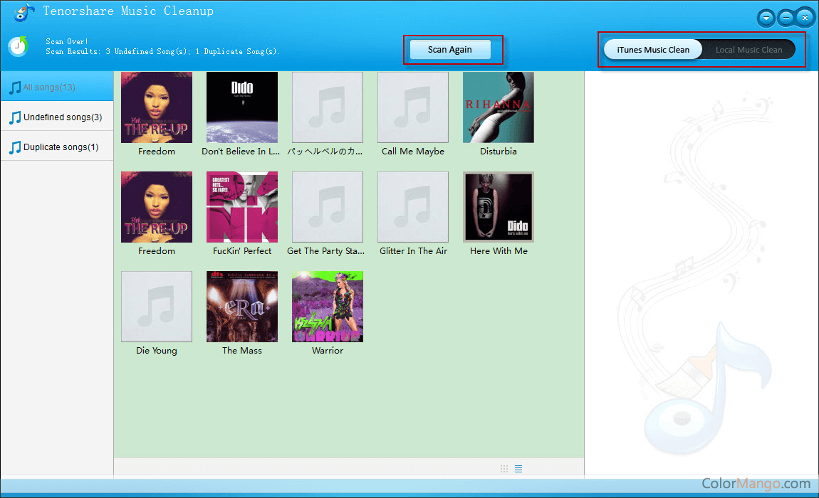 Tenorshare iTunes Music Cleanup Screenshot