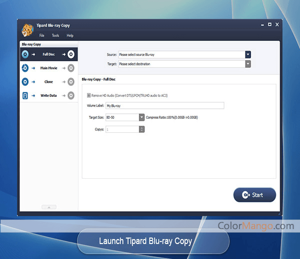 Tipard Blu-ray Copy Screenshot
