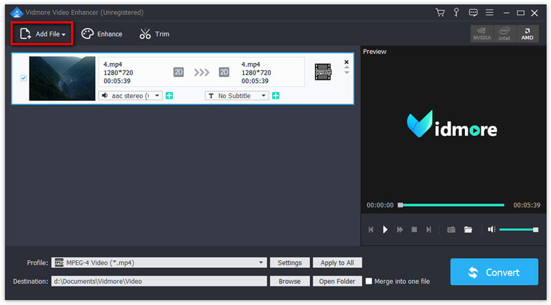 Vidmore Video Enhancer Screenshot