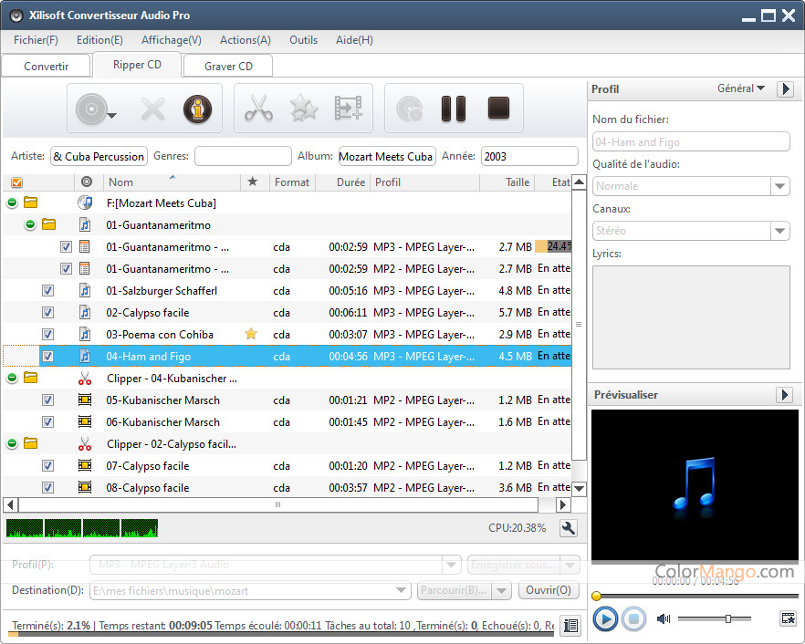 Xilisoft Convertisseur Audio Pro Screenshot