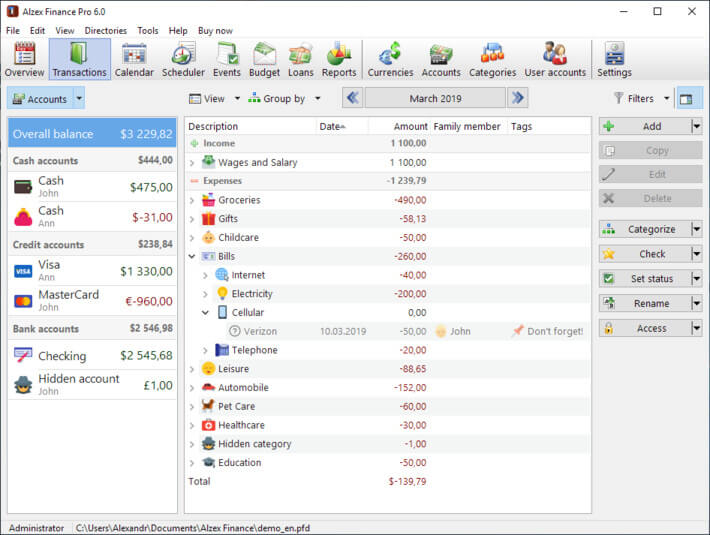 Alzex Personal Finance Screenshot
