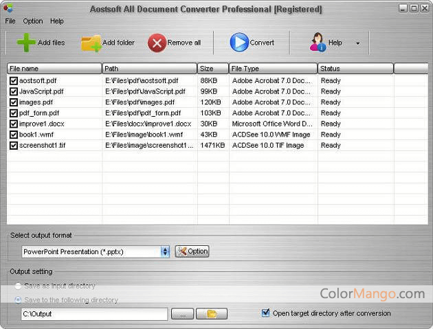 Aostsoft All Document Converter Professional Screenshot