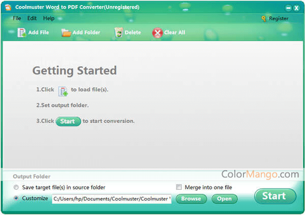 Coolmuster Word to PDF Converter Screenshot