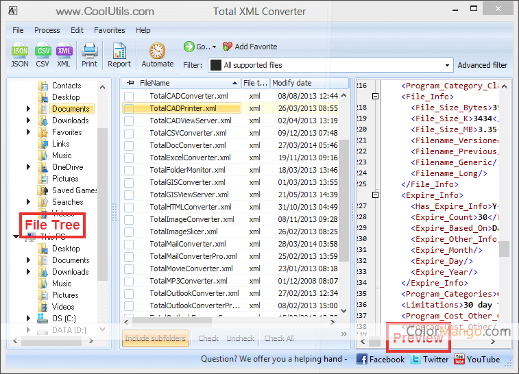 CoolUtils Total XML Converter Screenshot