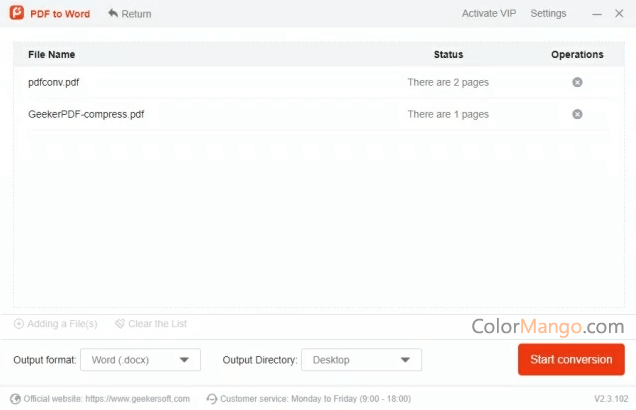 Geekersoft PDF Converter Screenshot