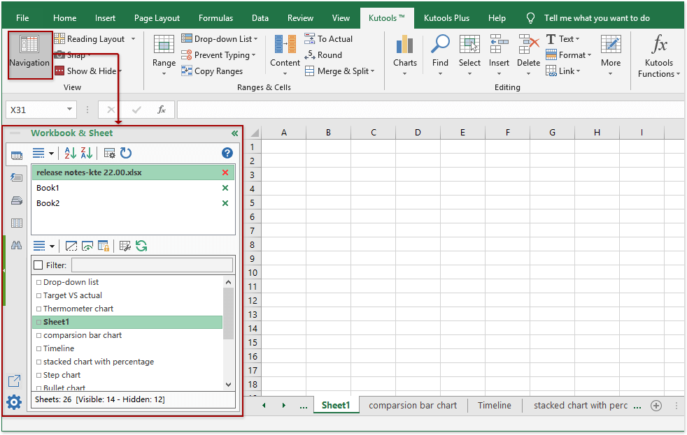 Kutools for Excel Screenshot