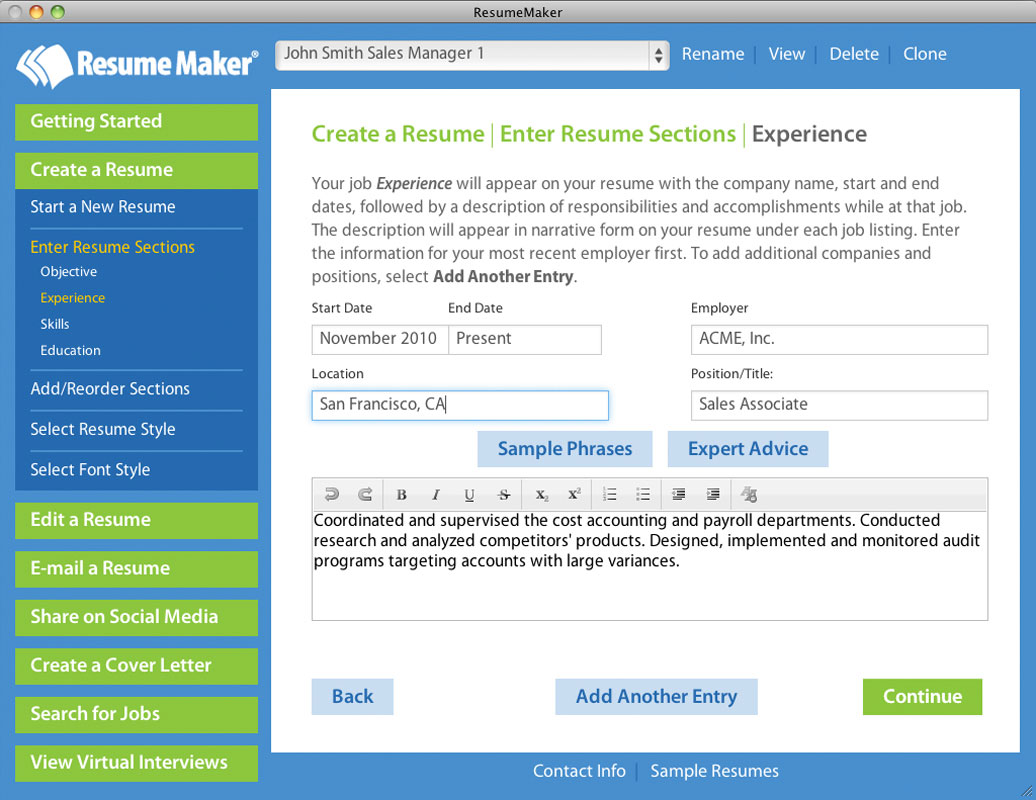 Resume Maker Screenshot