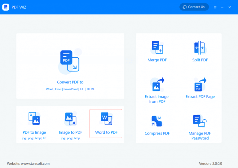 StarzSoft PDF WIZ Screenshot