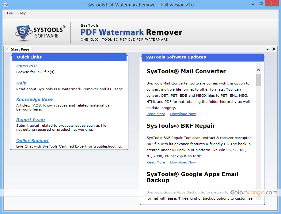 SysTools PDF Watermark Remover Screenshot