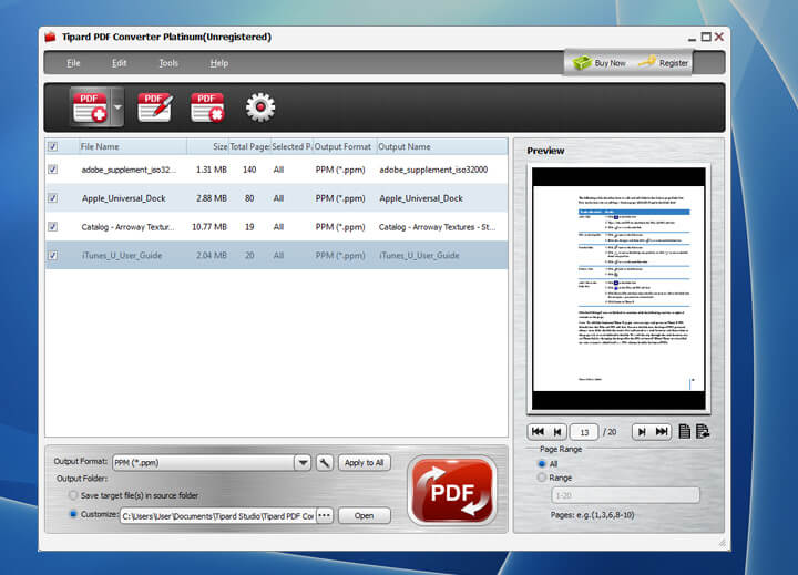 Tipard PDF Converter Platinum Screenshot