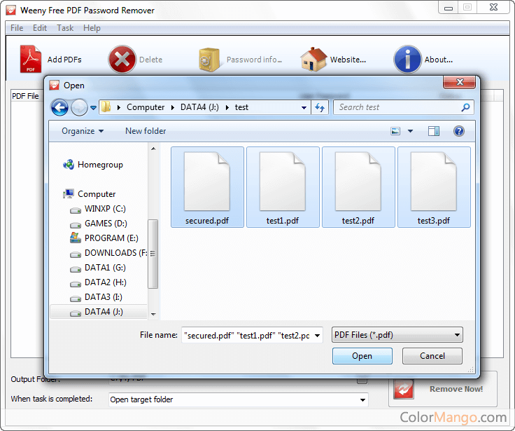 Weeny Free PDF Password Remover Screenshot