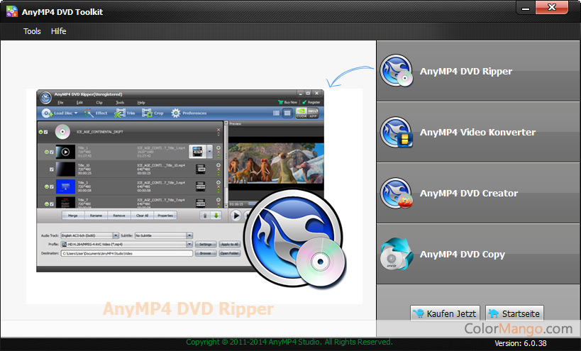 AnyMP4 DVD Toolkit Screenshot