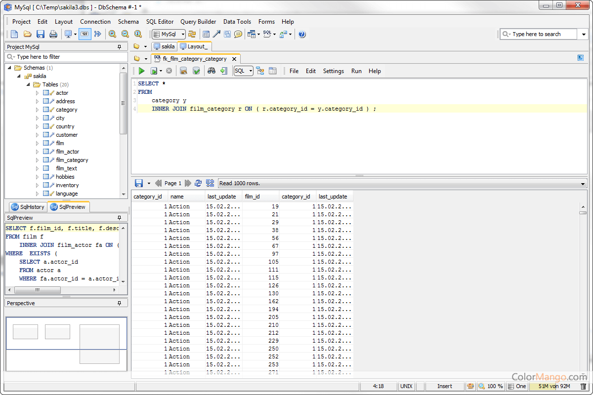 dbschema lines