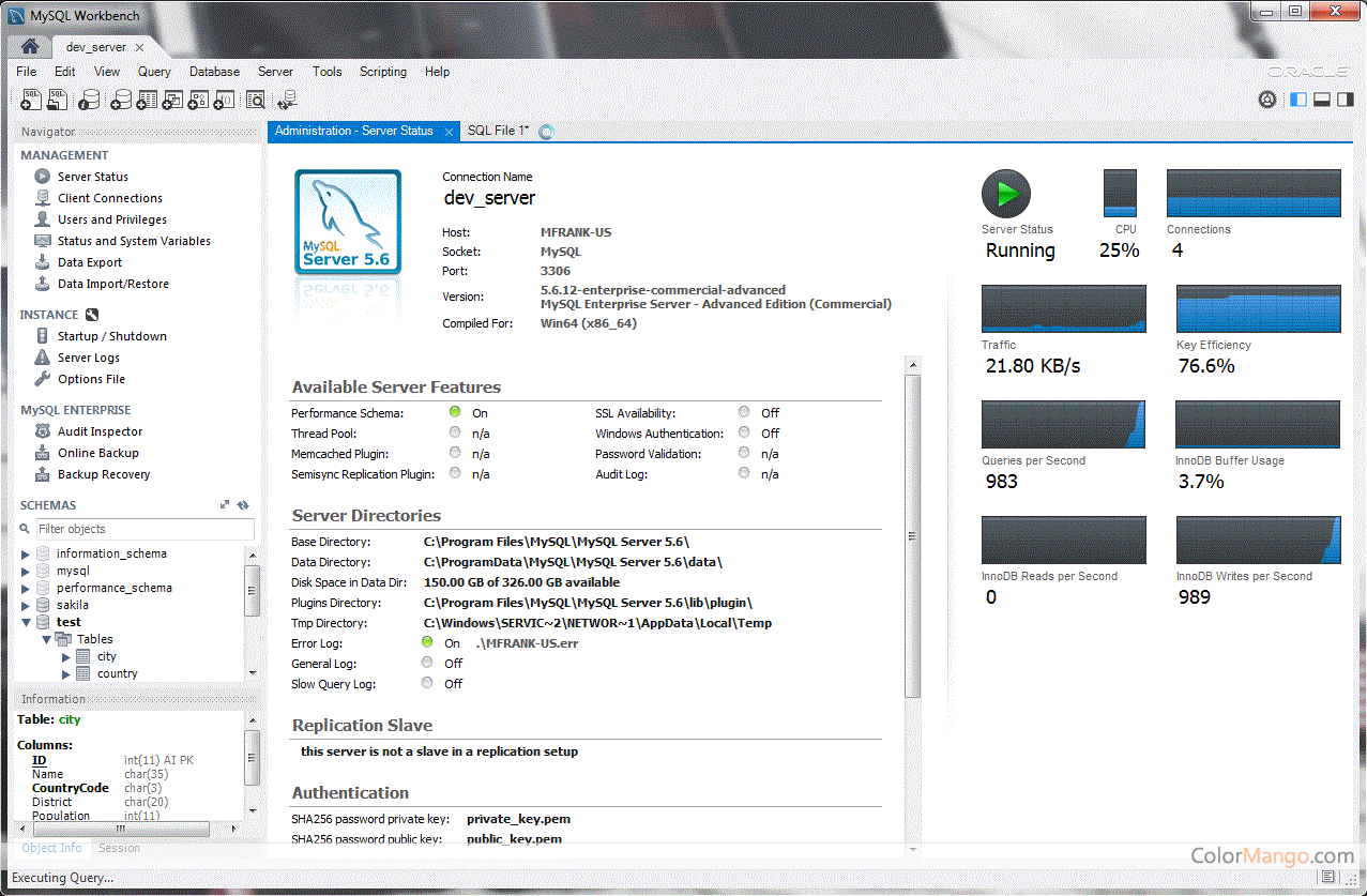 MySQL Workbench Shopping & Review Screenshot