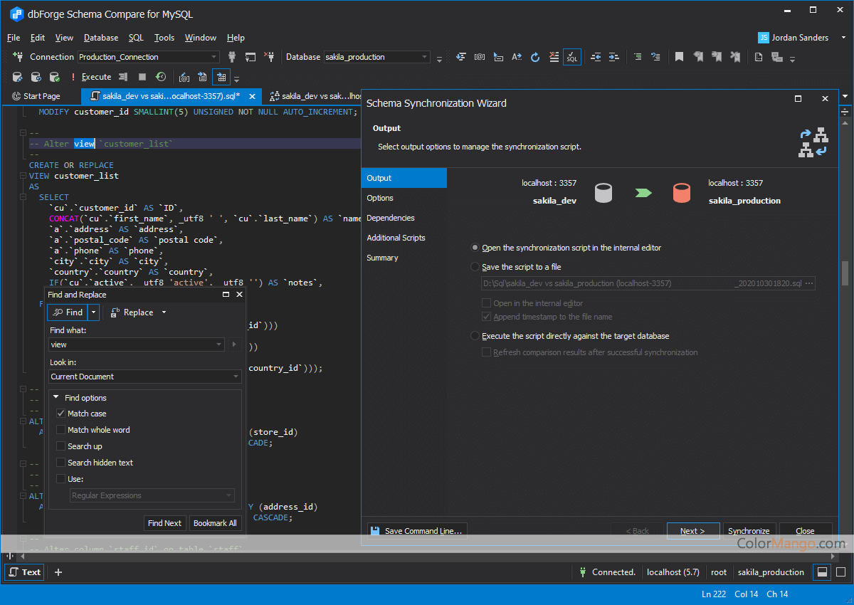 dbForge Compare Bundle for MySQL Screenshot