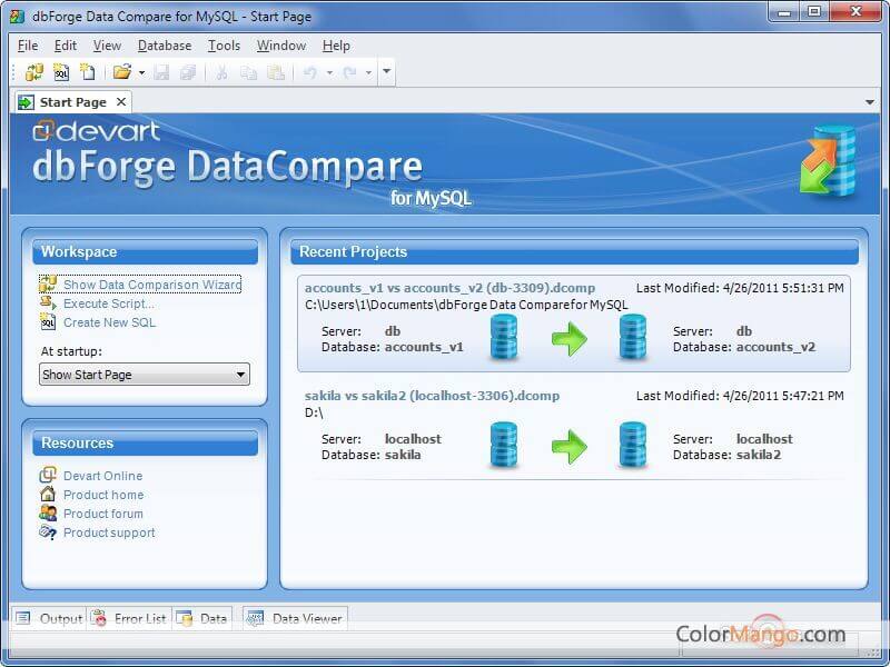 dbForge Data Compare for MySQL Screenshot