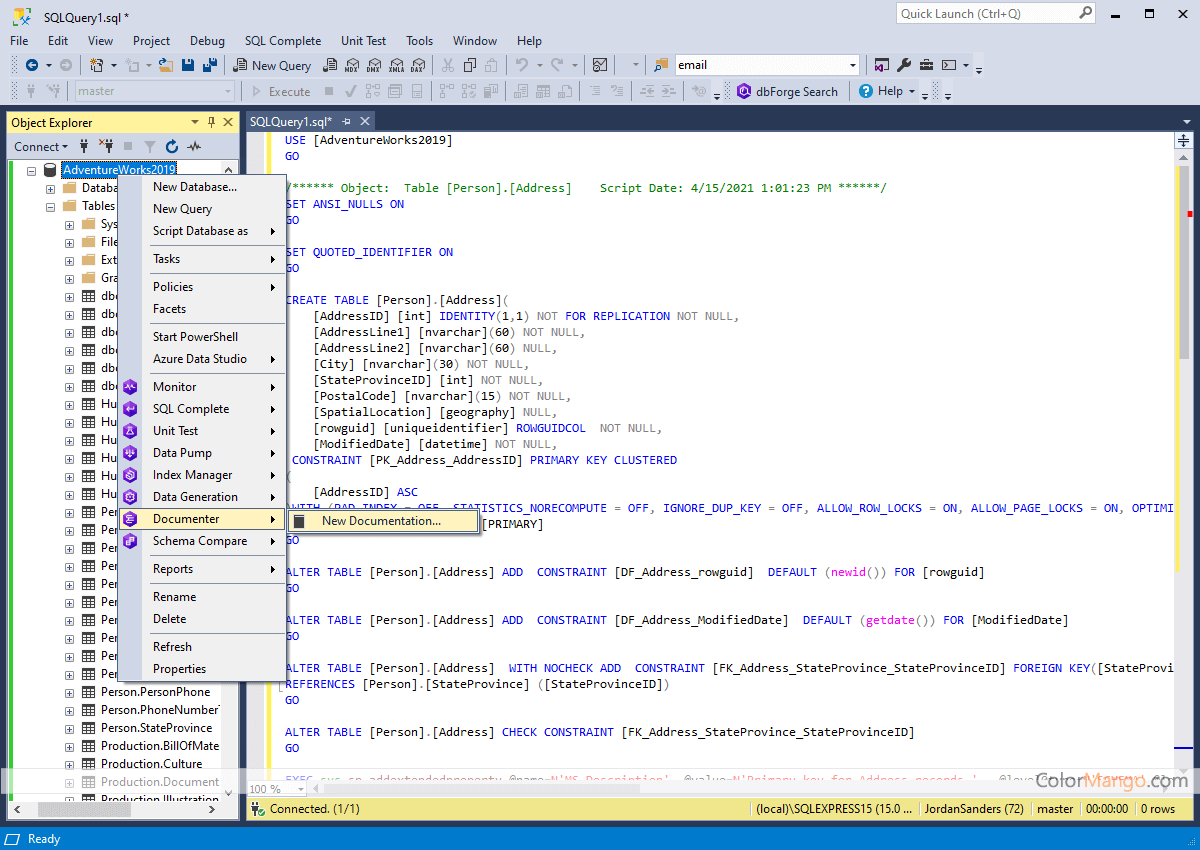 dbForge Documenter for SQL Server Screenshot