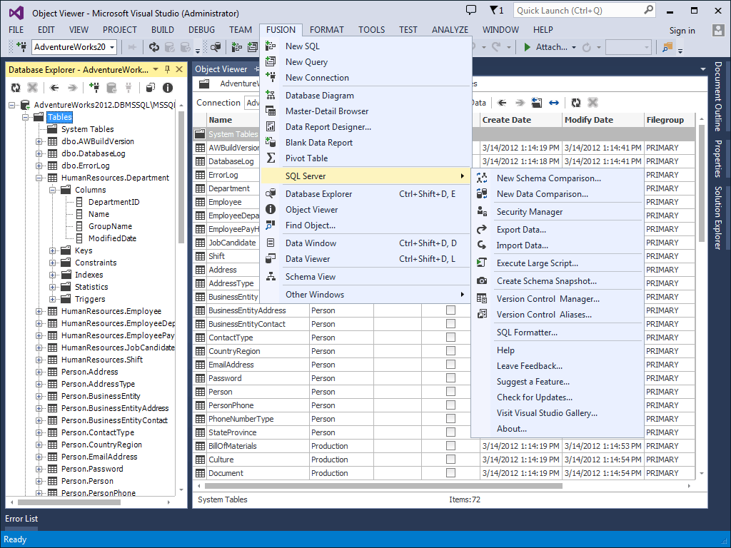 dbForge Fusion for SQL Server Screenshot